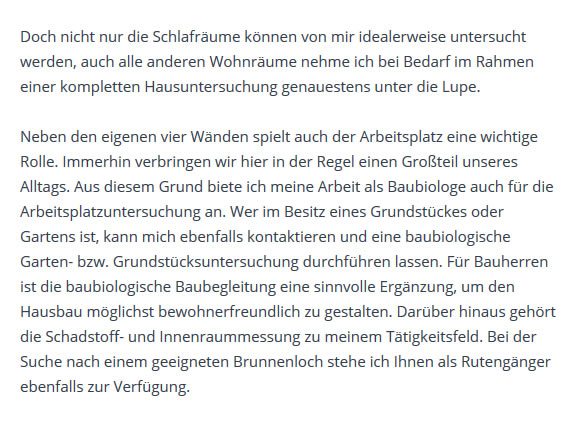 Schlafraum/ Wohnraum Untersuchung für  Saarland